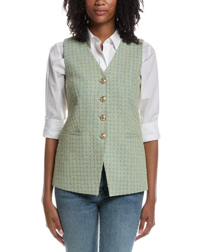 Elie Tahari The Abigail Cotton Tweed Vest In Green