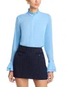 Elie Tahari The Adair Silk Blend Blouse In Fountain Blue