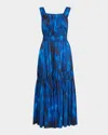 Elie Tahari The Adela Ikat Print Sleeveless Sundress