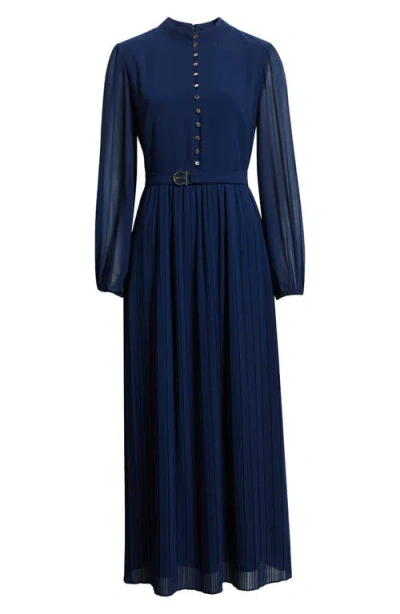 Elie Tahari The Adira Long Sleeve Maxi Dress In Blue