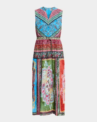Elie Tahari The Adira Sleeveless Floral-print Midi Dress In Multi