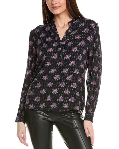 ELIE TAHARI THE AKARI SILK-BLEND BLOUSE