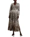Elie Tahari The Francesca Burnout Midi Dress In Metallic