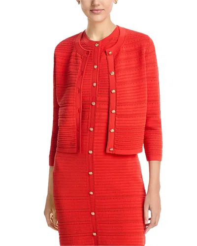 Elie Tahari The Alessandra Cardigan In Red
