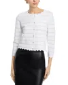 Elie Tahari The Alessandra Scalloped Pointelle Cardigan In Sky White