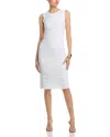 Elie Tahari The Alessandra Scalloped Pointelle Midi Dress In Sky White