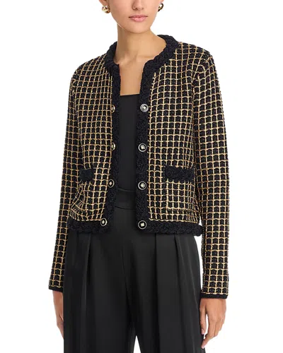 ELIE TAHARI THE ALEXIS CHECK CARDIGAN