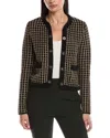 Elie Tahari The Alexis Grid Cardigan In Black