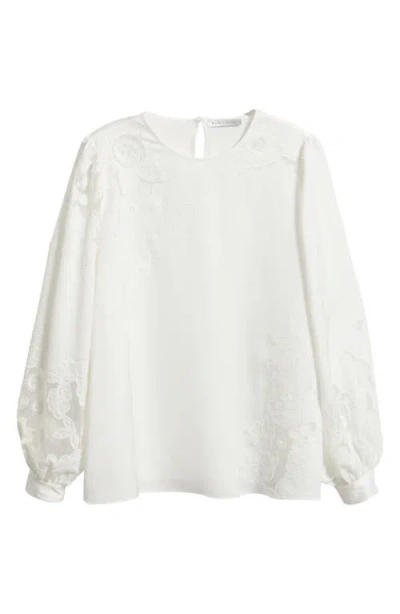 Elie Tahari The Alisa Floral Mesh Long Sleeve Shirt
