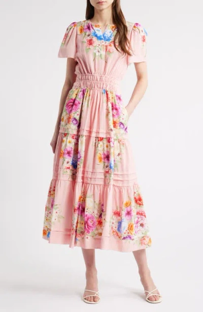 Elie Tahari The Alisha Floral Print A-line Dress In Diamond Floral Print