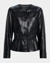 Elie Tahari The Aliza Vegan Leather Jacket In Black