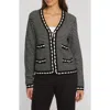 Elie Tahari The Alta Cardigan In Noir/sky White