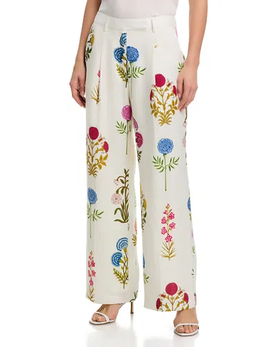 Elie Tahari The Amelia Floral Print Linen Pants In Multi
