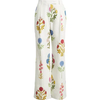 Elie Tahari The Amelia Floral Print Linen Pants In Multi