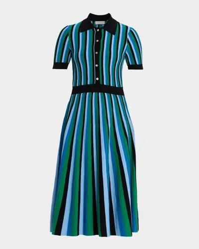 Elie Tahari The Ana Striped Knit Midi Dress In Pattern
