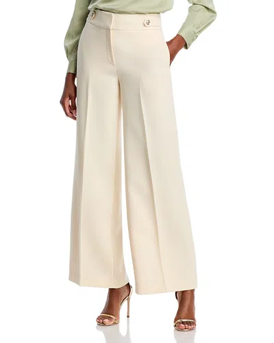 Elie Tahari The Angelica Wide Leg Pants In Ivory Cream