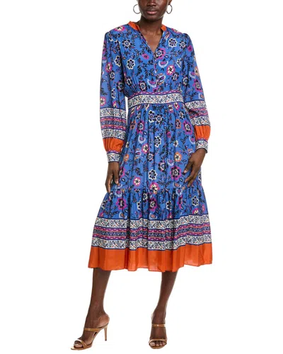 ELIE TAHARI THE ANNALEISE SILK-BLEND MIDI DRESS