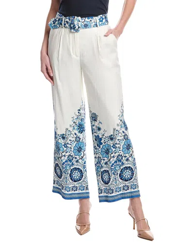 Elie Tahari The Annalise Linen-blend Pant In Multi