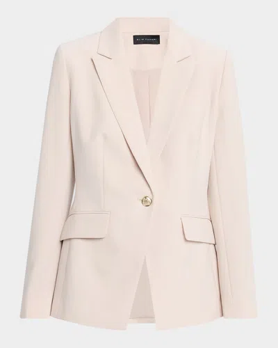 Elie Tahari The Ashton Ruched-back One-button Blazer In Neutral