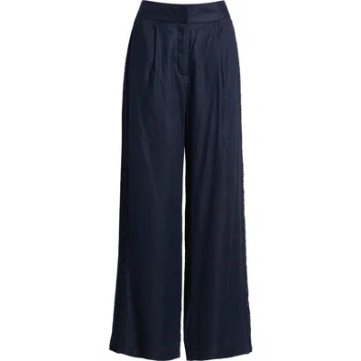 Elie Tahari The Aster Linen Blend Wide Leg Pants