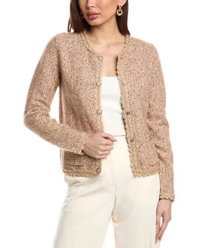 Elie Tahari The Astrid Mohair & Wool-blend Cardigan In Brown