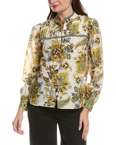 Elie Tahari The Athena Silk-blend Blouse In Multi