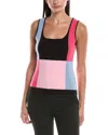 Elie Tahari The Aurelia Sleeveless Colorblock Sweater In Black
