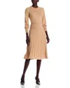 Elie Tahari The Aviva Long Sleeve Cashmere Sweater Dress In Nude