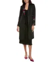 Elie Tahari The Bailey Embroidered Coat In Black