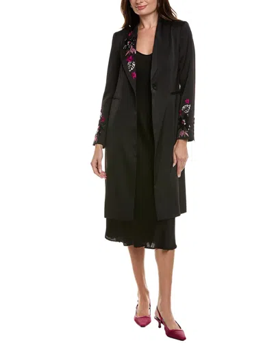 ELIE TAHARI THE BAILEY EMBROIDERED COAT