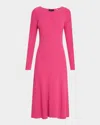 Elie Tahari The Belinda Cutout Ribbed Midi Sweater Dress In Haute Pink