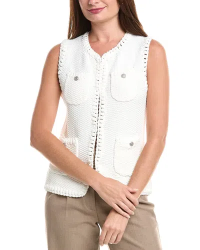 Elie Tahari The Bethany Crochet Sweater Vest In White