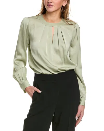 Elie Tahari The Bethany Silk-blend Blouse In Green