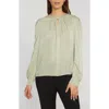 Elie Tahari The Bethany Stretch Silk Blouse In Silver Spruce
