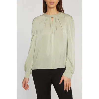Elie Tahari The Bethany Stretch Silk Blouse In Silver Spruce