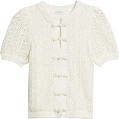 Elie Tahari The Billie Bow Cardigan In White