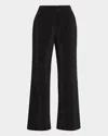 Elie Tahari The Briella Rhinestone Ankle Flare Pants In Noir With Noir Rhinestons