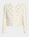 Elie Tahari The Celia Open-front Heart Stud Jacket In Off White