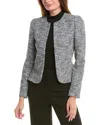 Shop Elie Tahari The Charise Tweed Jacket In Black