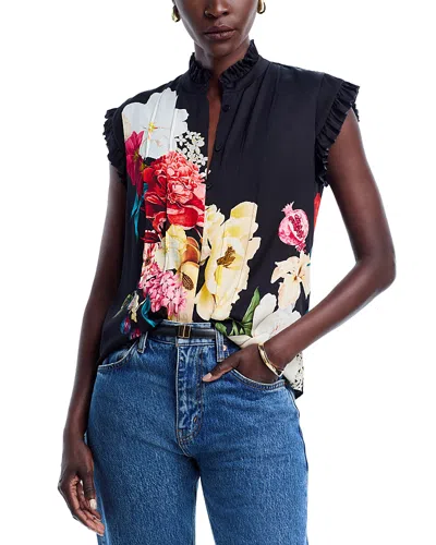 Elie Tahari The Chloe Regent Silk Stretch Blouse In Black