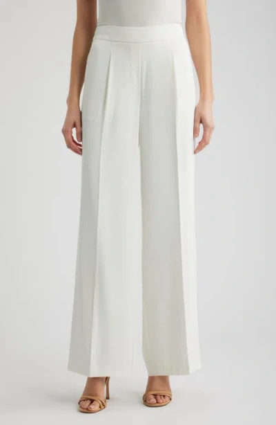 Elie Tahari The Clare Pleated Wide Leg Pants In White