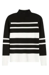Elie Tahari The Clio Stripe Sweater In Black