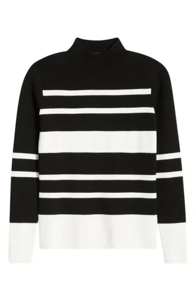 Elie Tahari The Clio Stripe Sweater In Black