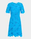 Elie Tahari The Clover Belted Butterfly Lace Dress