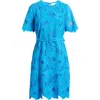 Elie Tahari The Clover Belted Butterfly Lace Dress