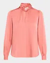 Elie Tahari The Cora Cutout Twist-front Blouse In Dragon Fruit