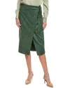 Elie Tahari The Danica Faux Suede Skirt In Green
