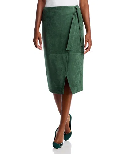 Elie Tahari The Danica Faux Suede Skirt In Green