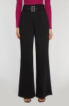 Elie Tahari The Diana Belted High Waist Flare Pants In Noir