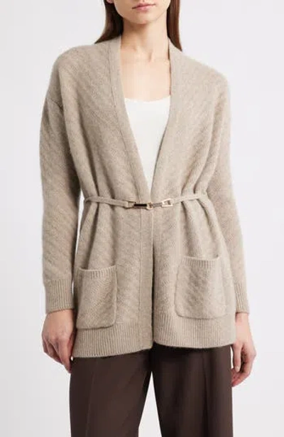 Elie Tahari The Diane Cashmere Open Front Cardigan In Neutral